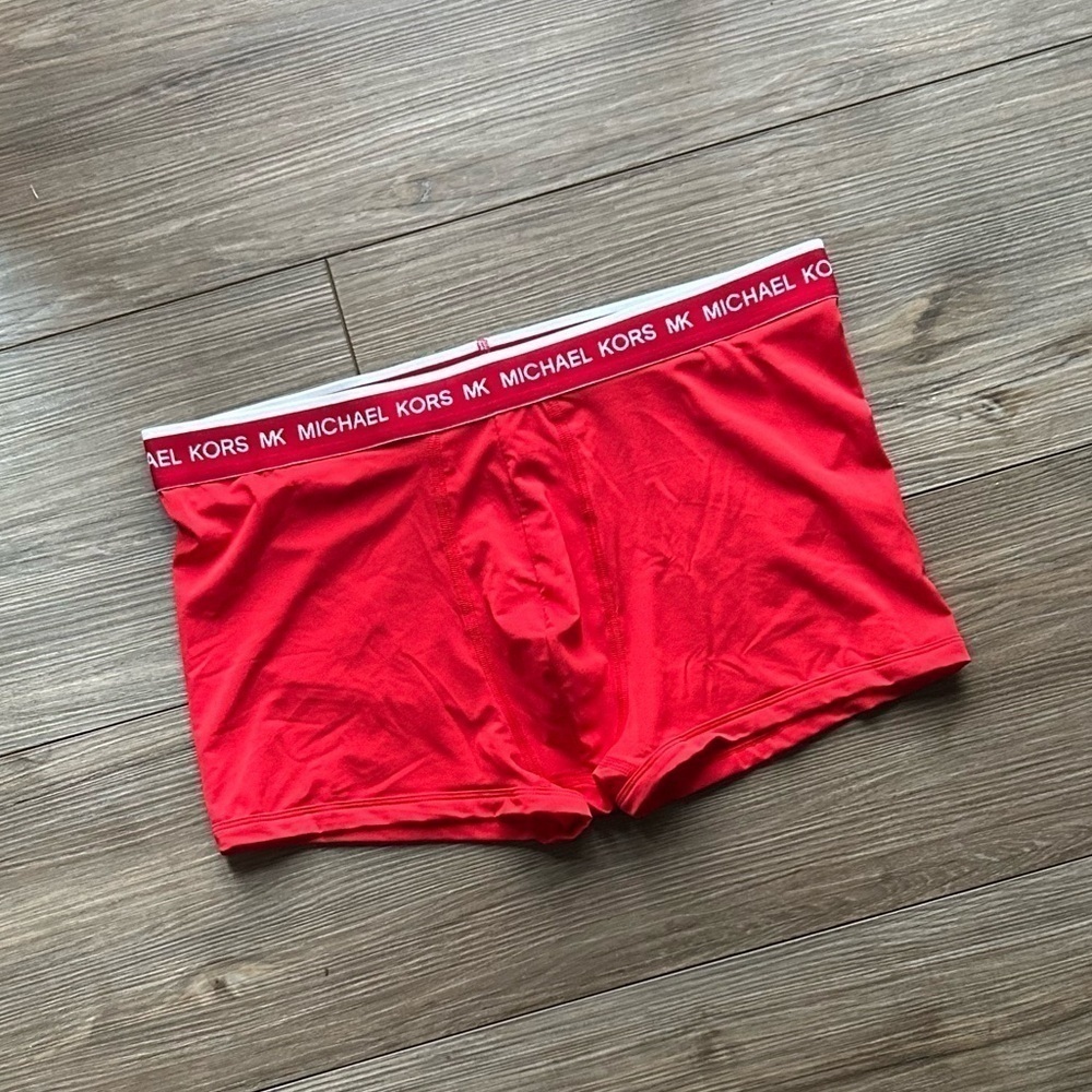 Michael Kors | Low Rise Micro Fiber Tech Trunks in Red (XL)